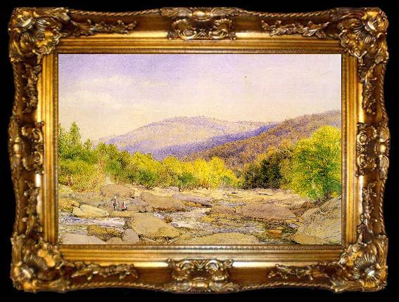 framed  Hill, John William View on Catskill Creek, ta009-2